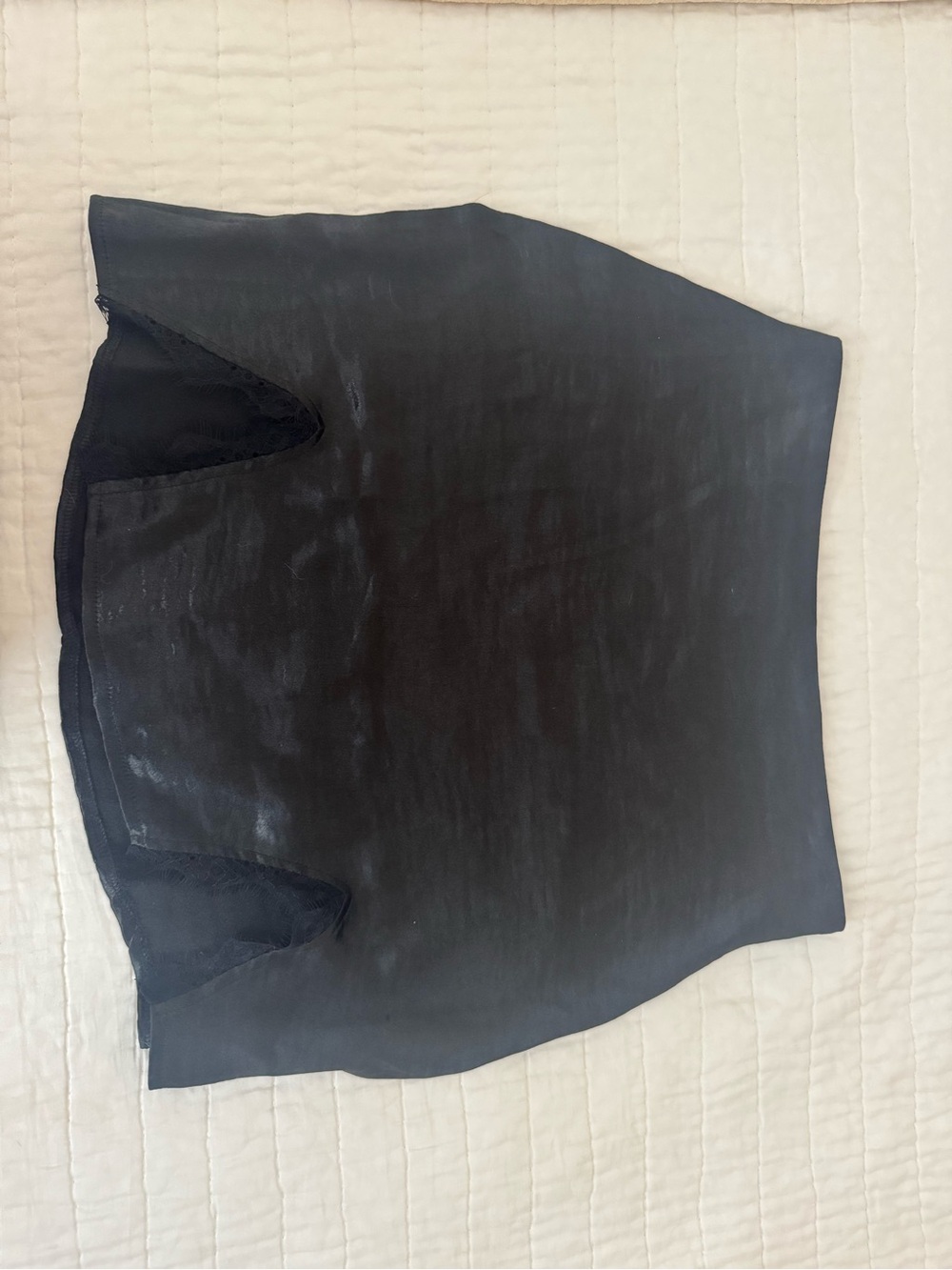 Black Satin Mini Skirt